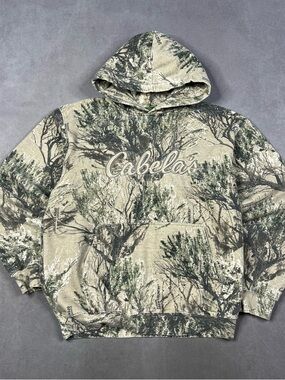 Cabela's Men's Woodland Camo Hooded Pullover - Green/Tan